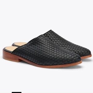 Nisolo Ama Woven Leather Mules - black
